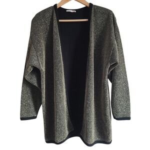 Retro‎ Metallic Gold Knitted Open Front Cardigan
